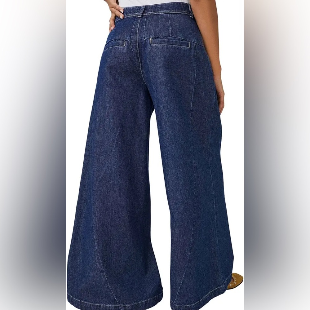 NWT We The Free Equinox Exaggerated Wide‎ Leg Trouser Denim Jeans - Picture 2 of 16